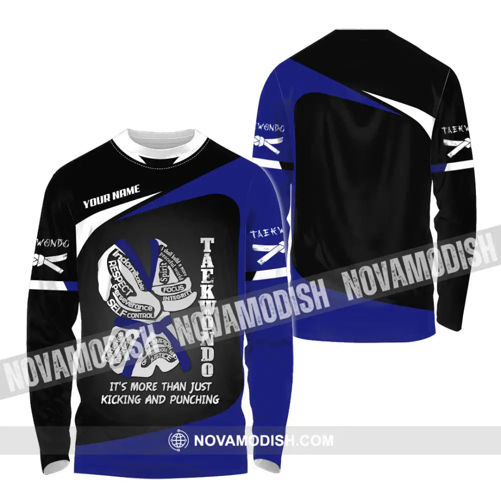 Unisex Shirt Custom Name Taekwondo Lover Gift Long Sleeve / S T-Shirt