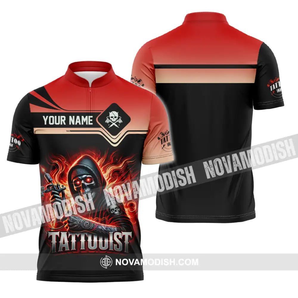 Unisex Shirt Custom Name Tattooist Christmas Gift Zipper Polo / S T-Shirt