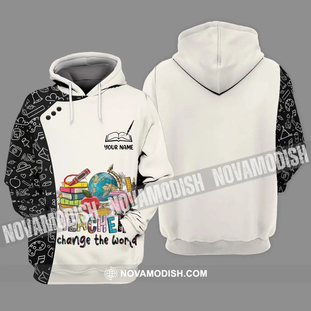 Unisex Shirt - Custom Name Teachers Change The World Shirt Hoodie / S T-shirt