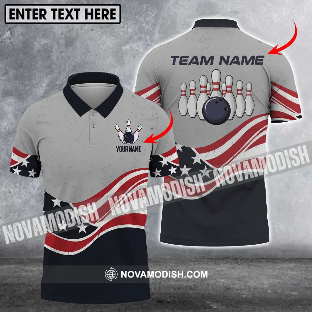 Unisex Shirt - Custom Name Shirt - Team Name Shirt America Bowling T-shirt