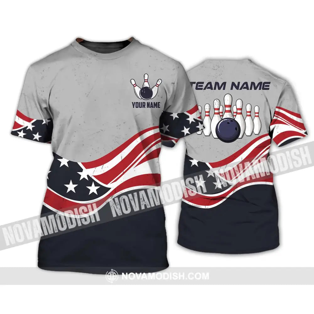Unisex Shirt - Custom Name Shirt - Team Name Shirt America Bowling T-Shirt / S T-shirt