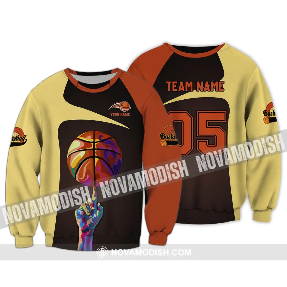 Unisex Shirt - Custom Name Team Name And Number T-Shirt - Basketball Shirt - Basketball Clothing Long Sleeve / S T-shirt