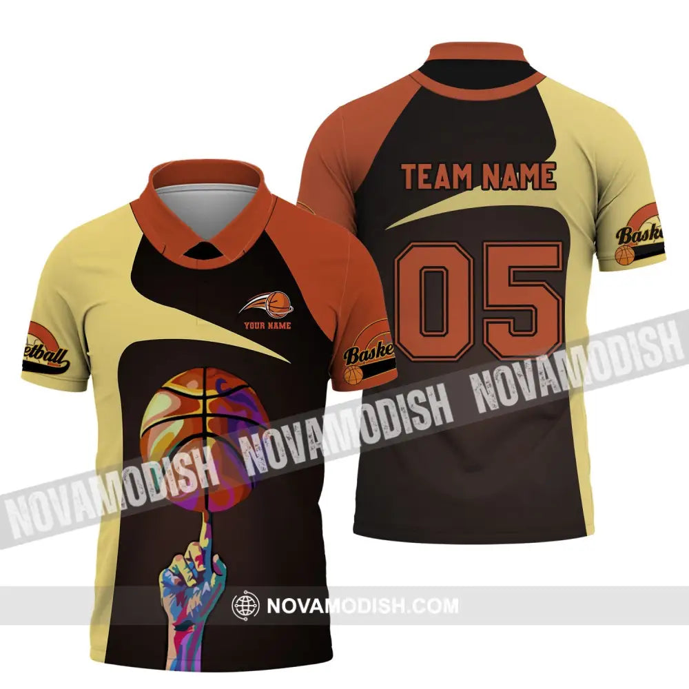 Unisex Shirt - Custom Name Team Name And Number T-Shirt - Basketball Shirt - Basketball Clothing Polo Shirt / S T-shirt