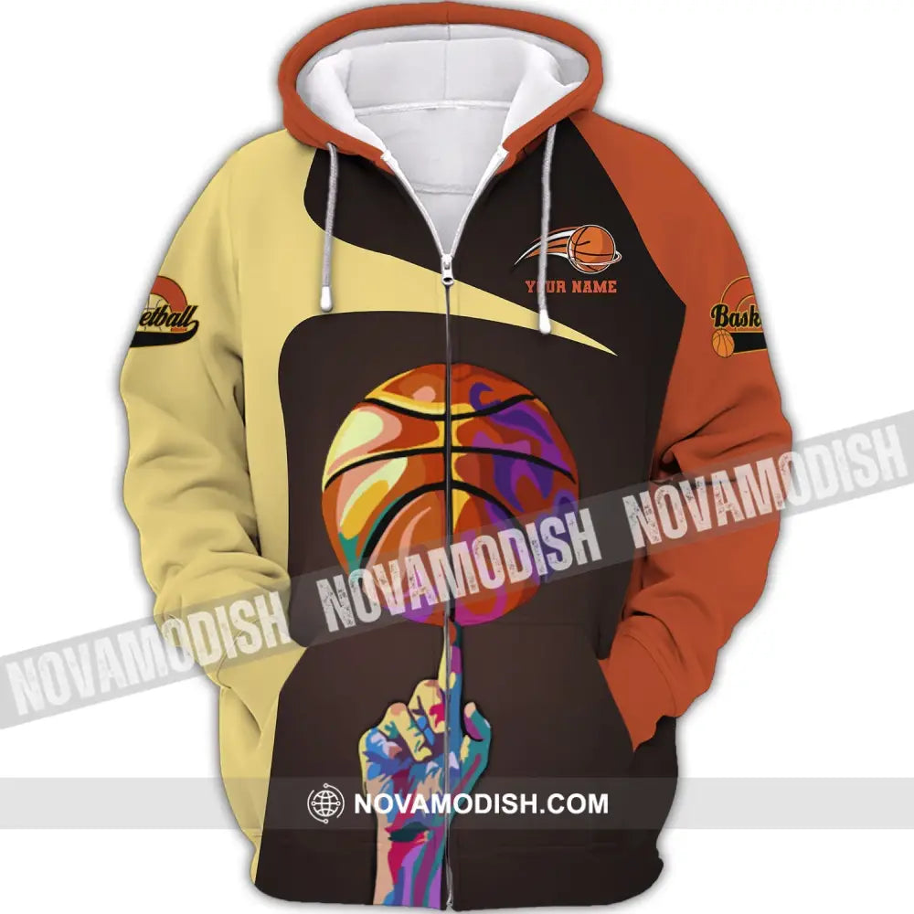 Unisex Shirt - Custom Name Team Name And Number T-Shirt - Basketball Shirt - Basketball Clothing Zipper Hoodie / S