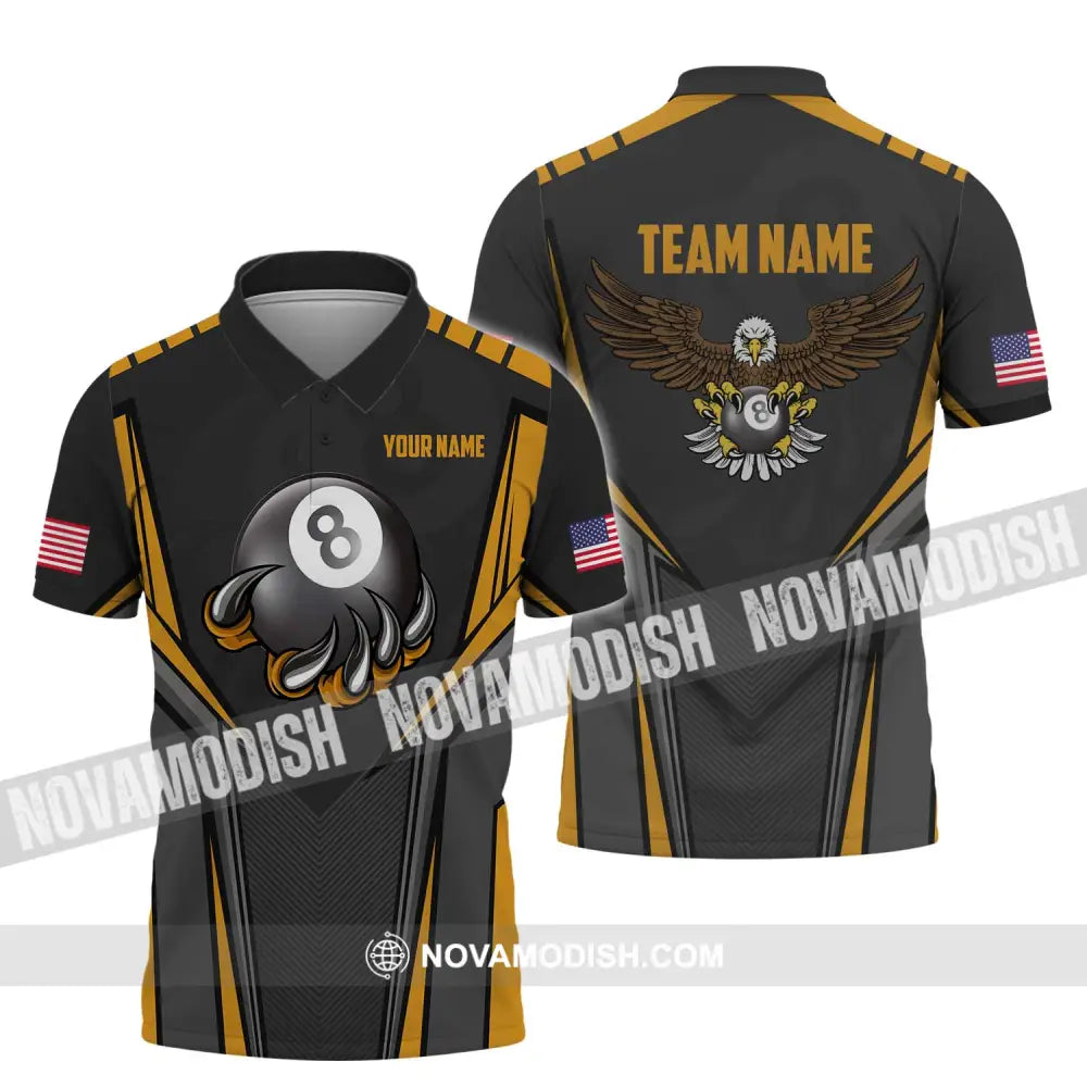 Unisex Shirt - Custom Name Shirt - Team Name Shirt Billiard Eagle Ball Polo Shirt / S T-shirt