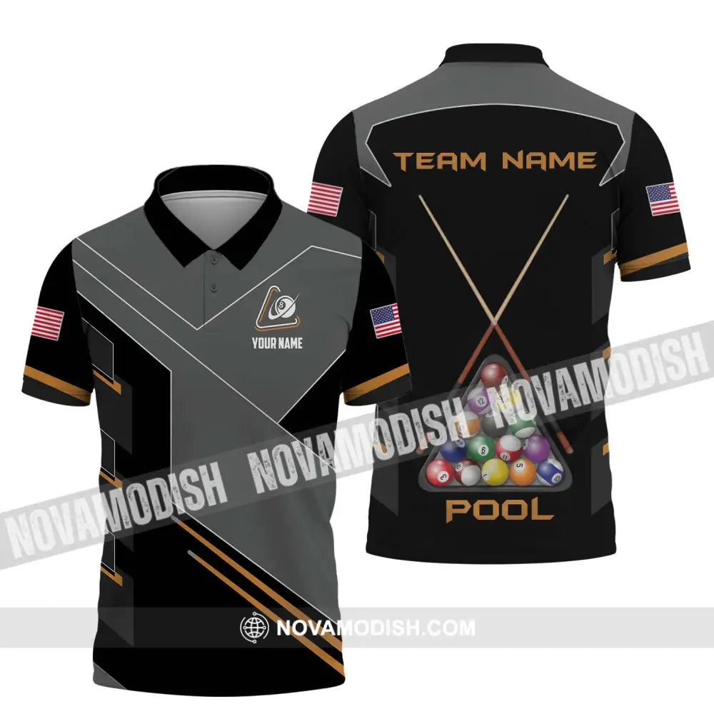 Unisex Shirt - Custom Name Shirt - Team Name Shirt Billiard Pool Polo Shirt / S T-shirt