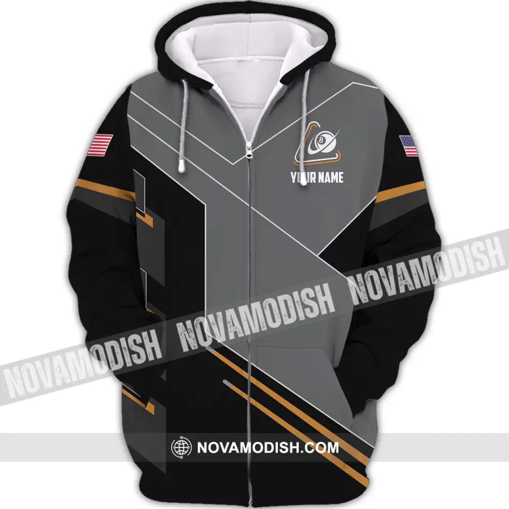 Unisex Shirt - Custom Name Shirt - Team Name Shirt Billiard Pool Zipper Hoodie / S T-shirt