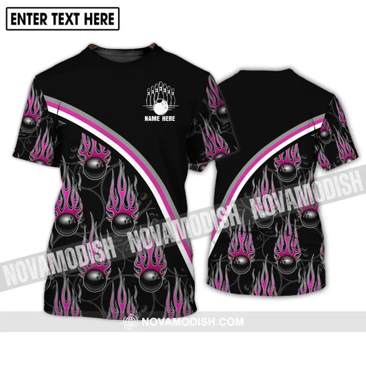 Unisex Shirt - Custom Name Shirt - Team Name Shirt Purple Fire Black Billiard Ball T-Shirt / S T-shirt