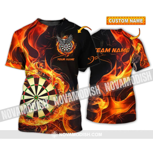 Unisex Shirt - Custom Name The Skull Darts Sport Shirt Fire Darts T-shirt