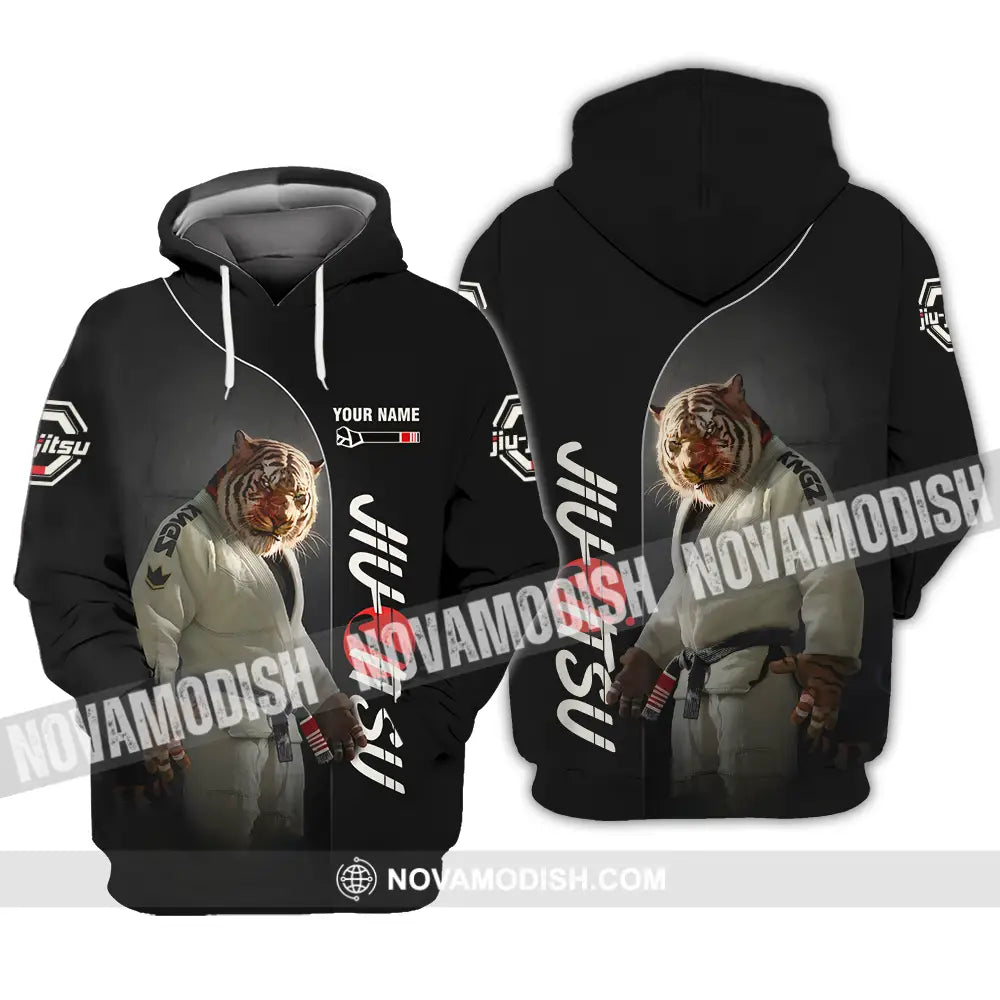 Unisex Shirt - Custom Name Tiger Jiu Jitsu Shirt Hoodie / S T-shirt