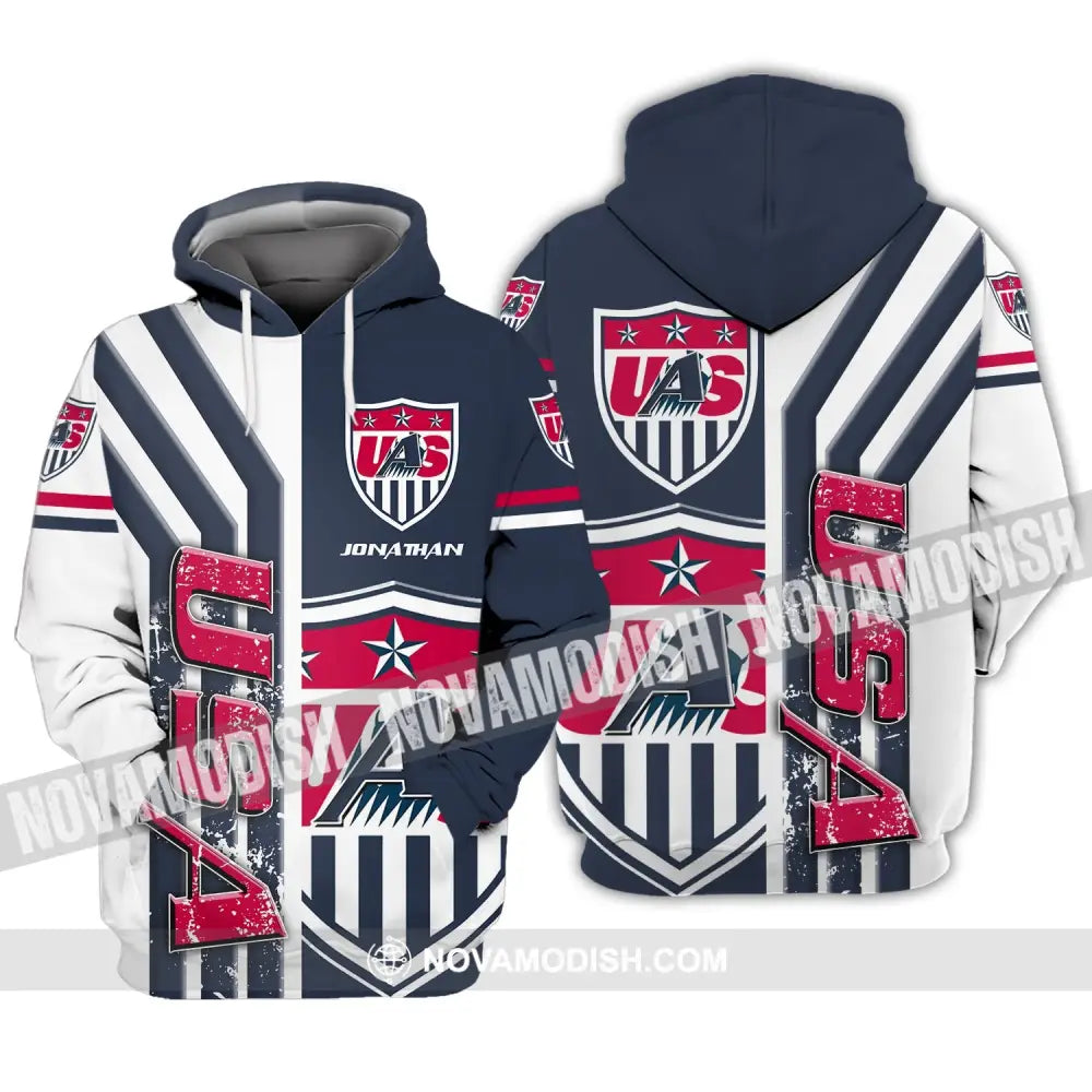 Unisex Shirt - Custom Name Shirt - USA Three Stars Hoodie / S T-shirt