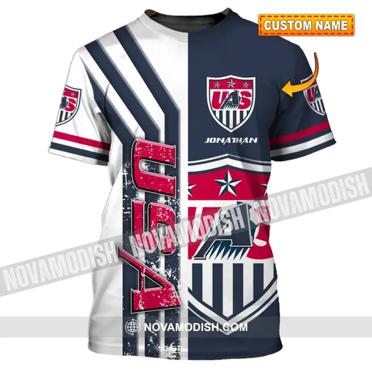 Unisex Shirt - Custom Name Shirt - USA Three Stars T-shirt