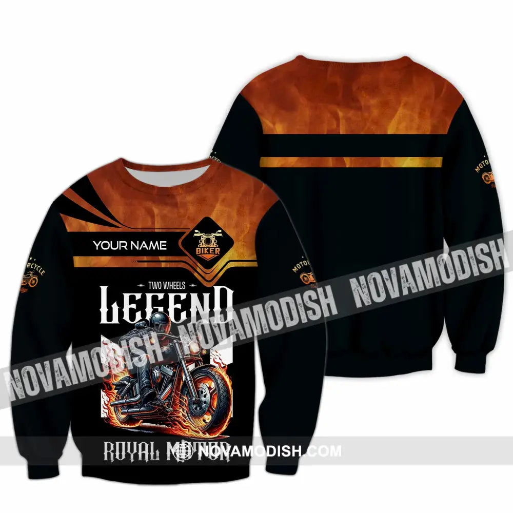 Unisex Shirt Custom Name Vintage Motorbike Love T-Shirt Long Sleeve / S T-Shirt