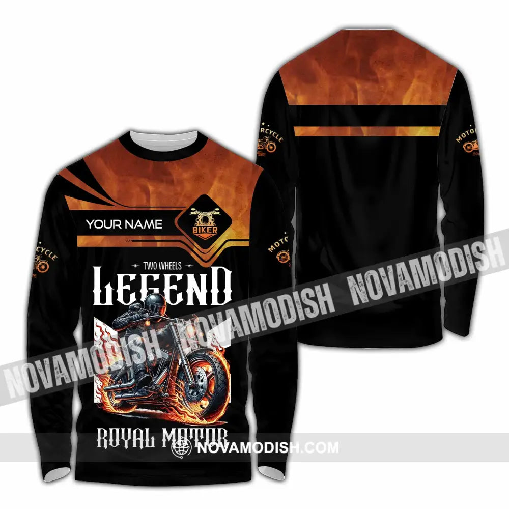 Unisex Shirt Custom Name Vintage Motorbike Love T-Shirt Long Sleeve / S T-Shirt