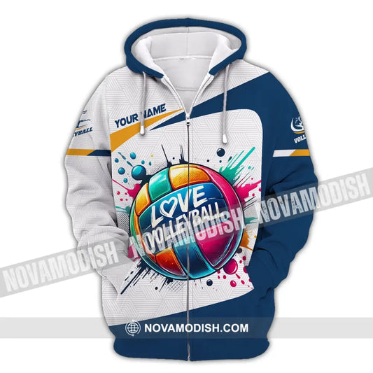 Unisex Shirt Custom Name Volleyball Club Uniform Hoodie T-Shirt Zipper / S