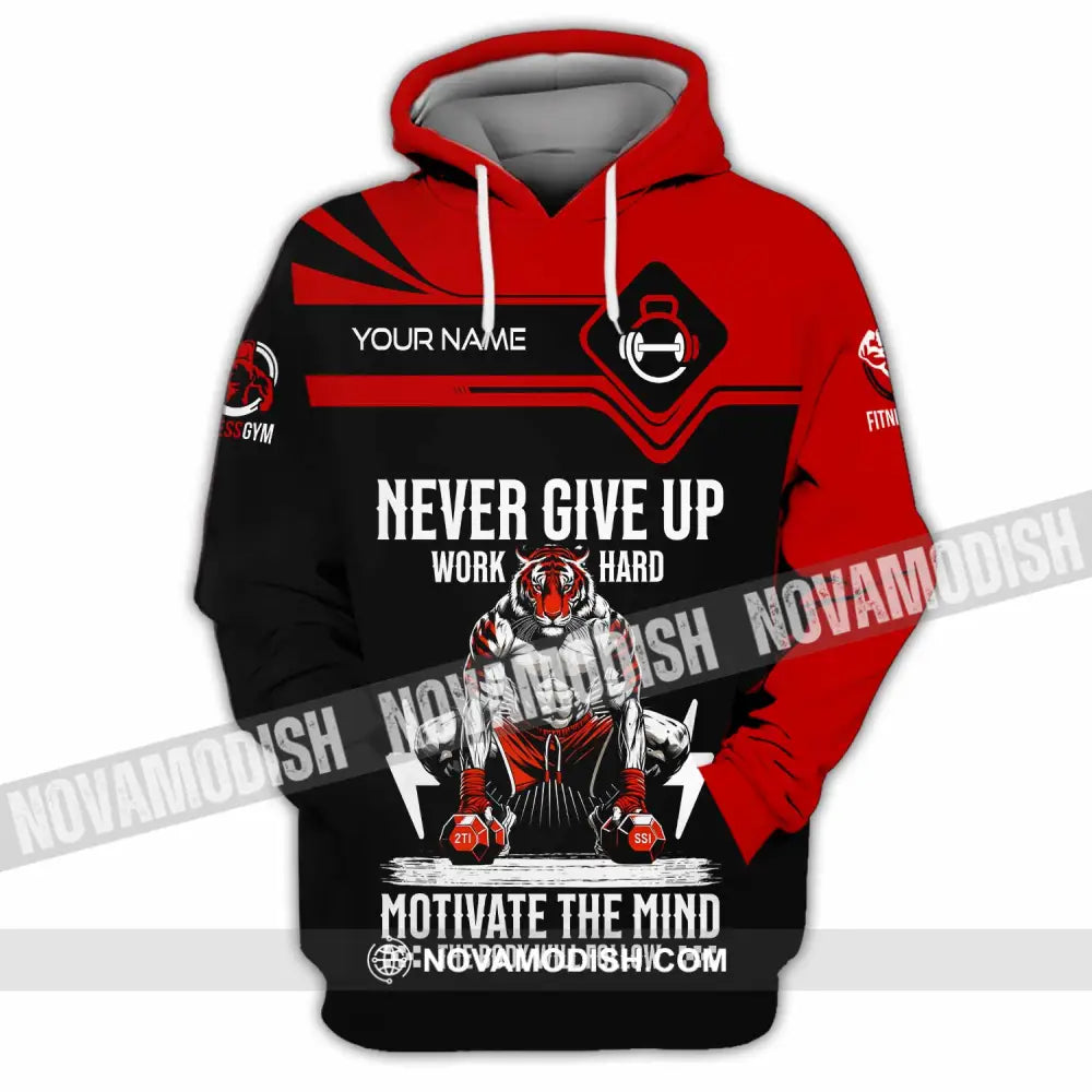 Unisex Shirt - Custom Never Give Up Work Hard Shirt Hoodie / S T-shirt