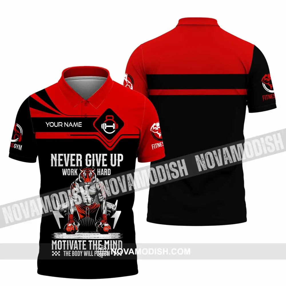Unisex Shirt - Custom Never Give Up Work Hard Shirt Polo Shirt / S T-shirt