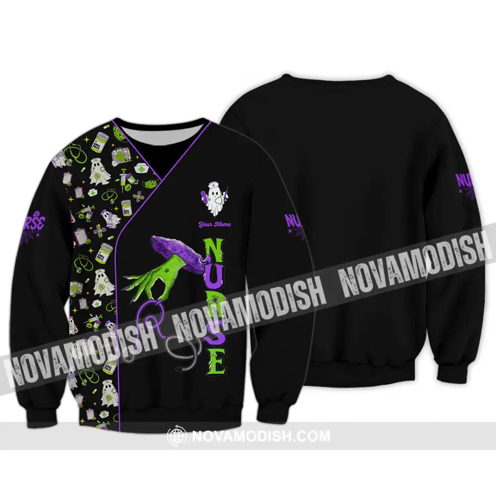 Unisex Shirt - Custom Nurse Halloween Shirt Long Sleeve / S T-shirt