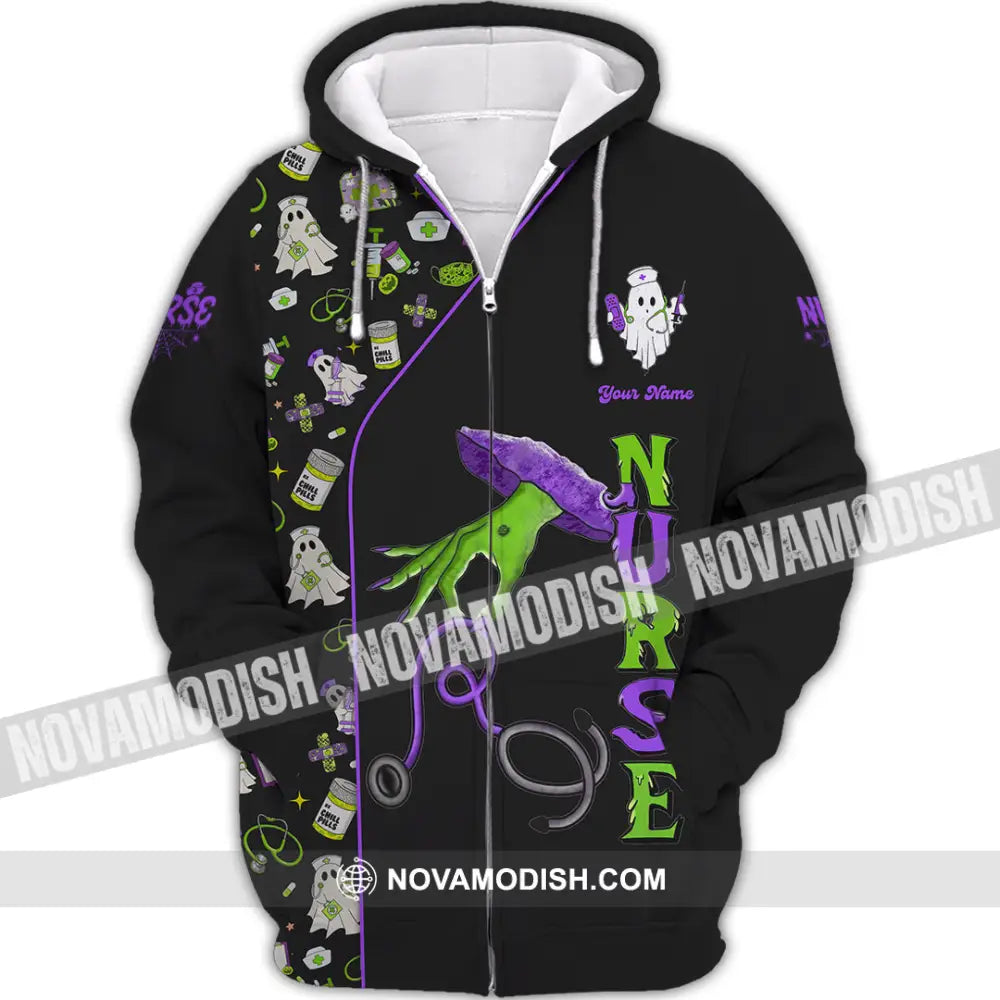 Unisex Shirt - Custom Nurse Halloween Shirt Zipper Hoodie / S T-shirt