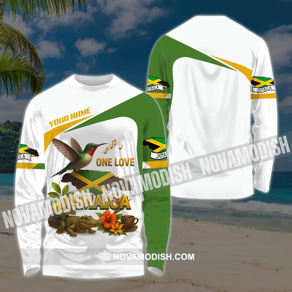 Unisex Shirt - Custom One Love Jamaica Shirt Long Sleeve Shirt / S T-shirt