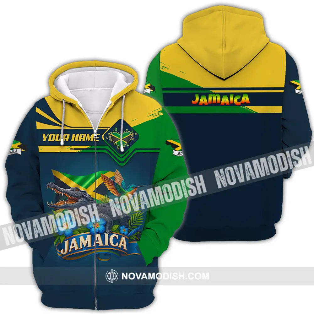 Unisex Shirt - Custom One Love Jamaica Shirt Zipper Hoodie / S T-shirt