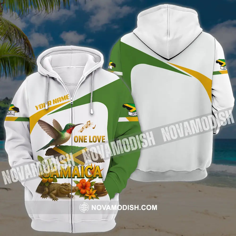 Unisex Shirt - Custom One Love Jamaica Shirt Zipper Hoodie / S T-shirt