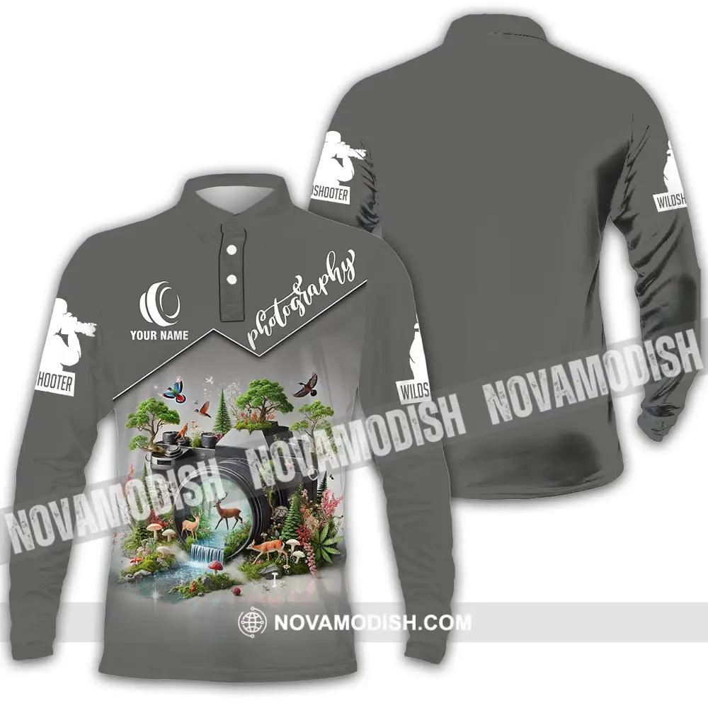 Unisex Shirt - Custom Photography Lover Shirt Long Sleeve Polo / S T-shirt