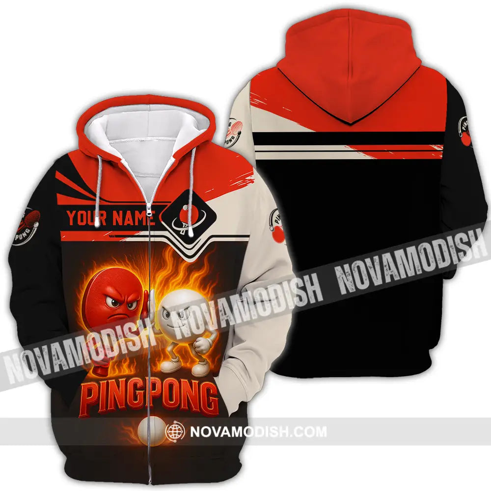 Unisex Shirt - Custom Ping Pong Shirt Zipper Hoodie / S T-shirt