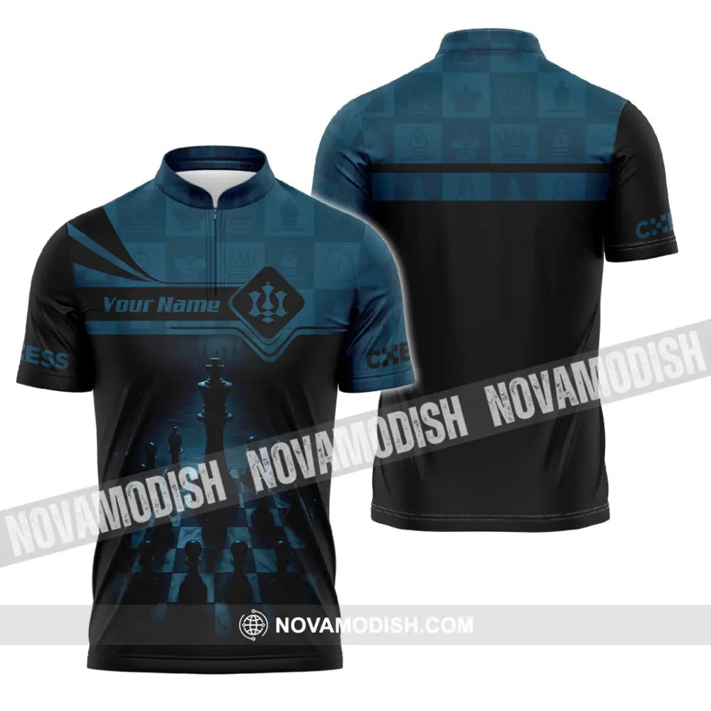 Unisex Shirt - Custom Playing Chess Shirt Zipper Polo Shirt / S T-shirt