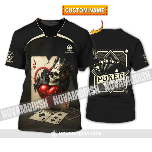 Unisex Shirt - Custom Poker Lover Shirt Skeleton Poker Cards T-shirt