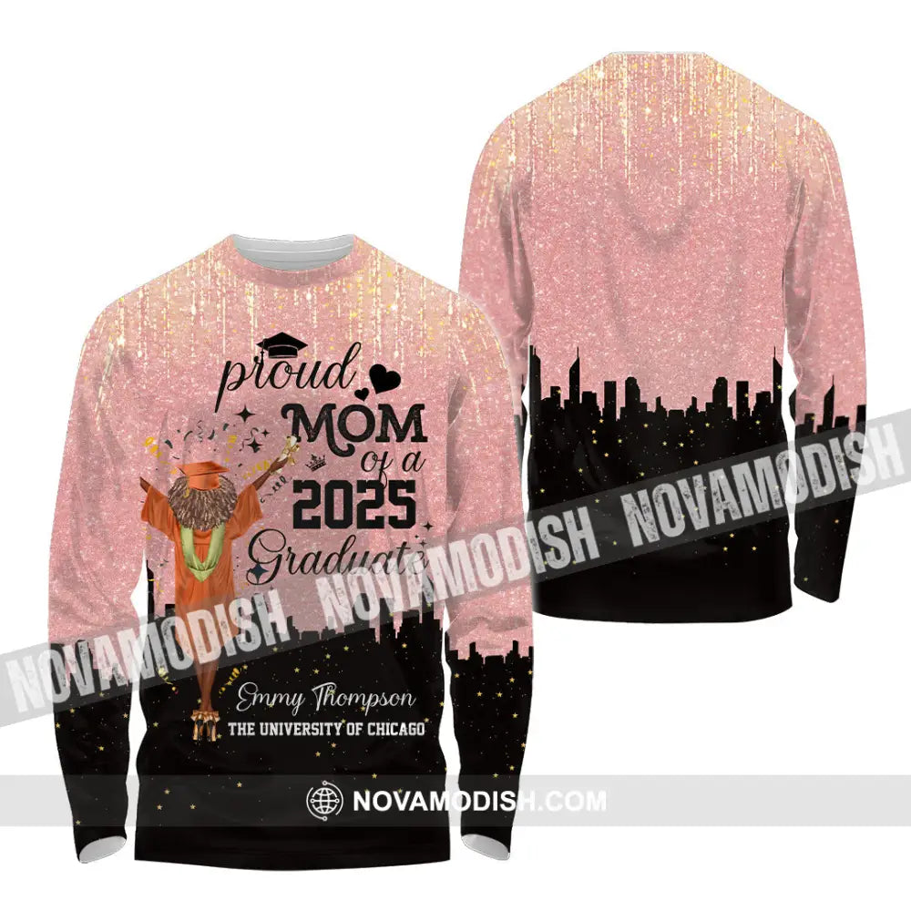 Unisex Shirt - Custom Shirt Proud Mom Of A 2025 Graduate Long Sleeve Shirt / S T-shirt