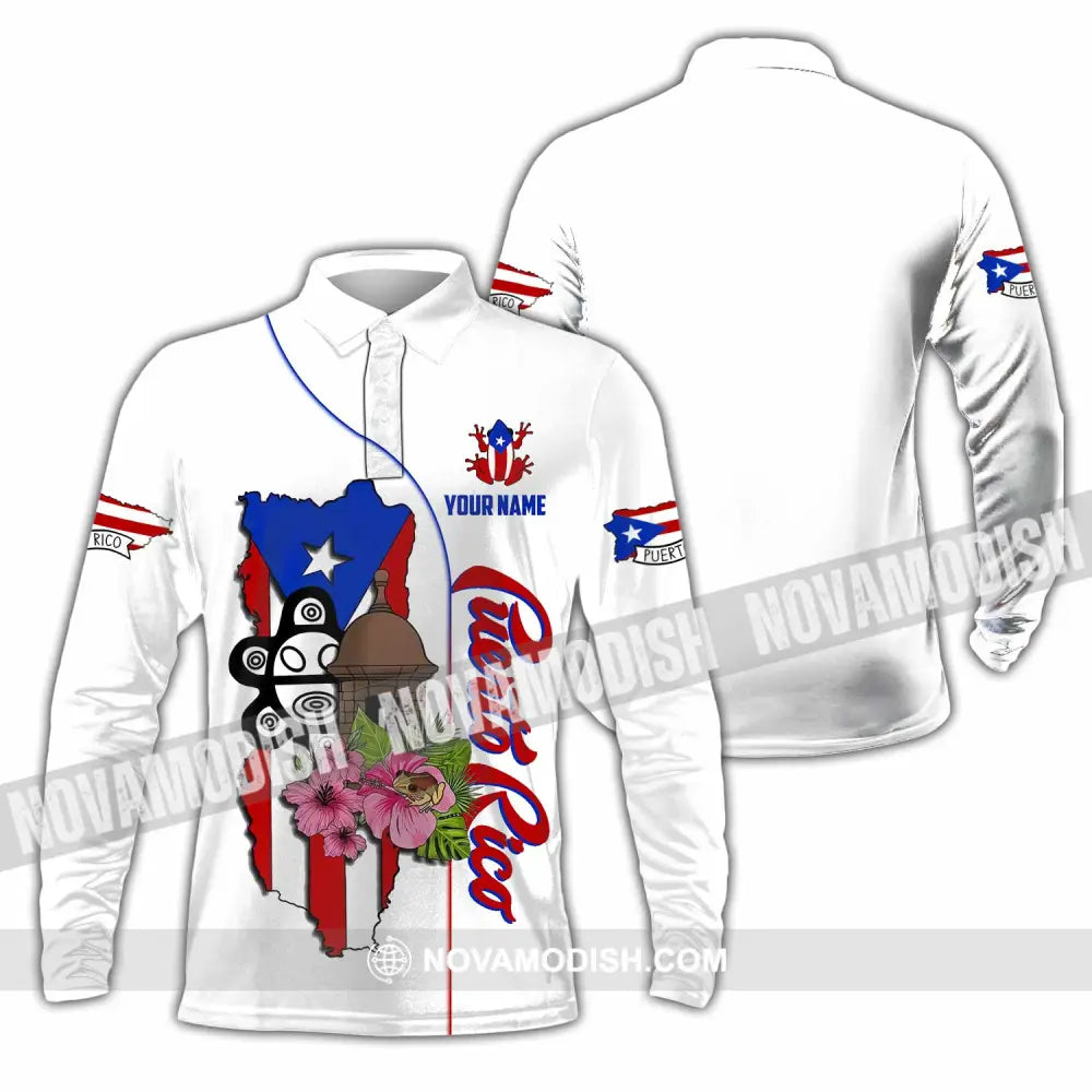 Unisex Shirt - Custom Puerto Rico Shirt Long Sleeve Polo / S T-shirt