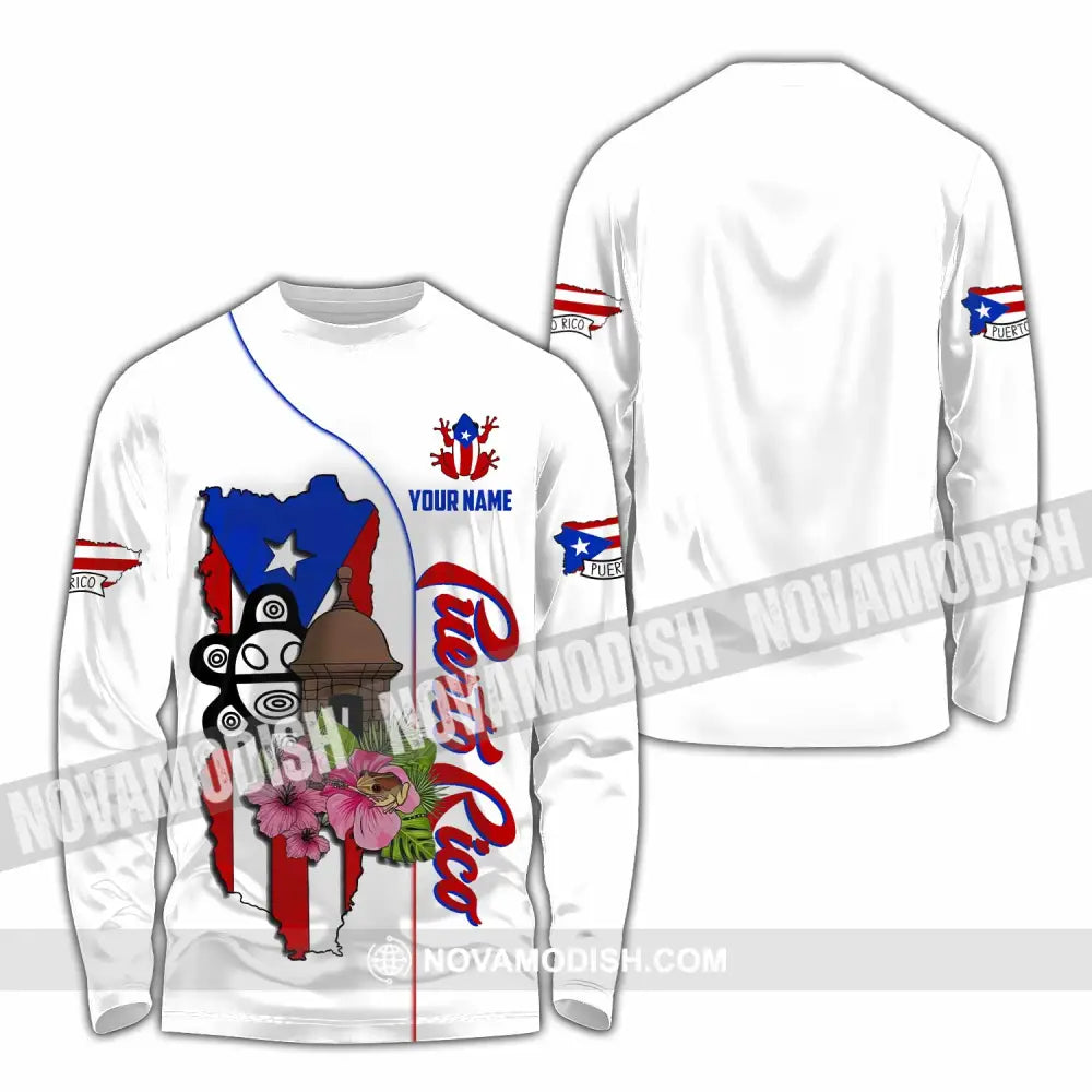 Unisex Shirt - Custom Puerto Rico Shirt Long Sleeve Shirt / S T-shirt