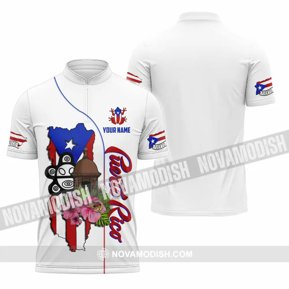 Unisex Shirt - Custom Puerto Rico Shirt Zipper Polo Shirt / S T-shirt