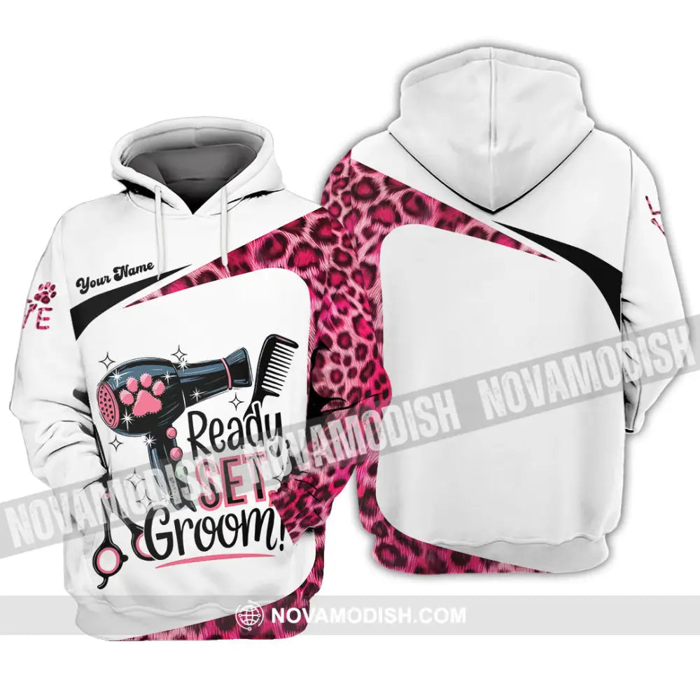 Unisex Shirt - Custom Ready Set Groomer Shirt Hoodie / S T-shirt