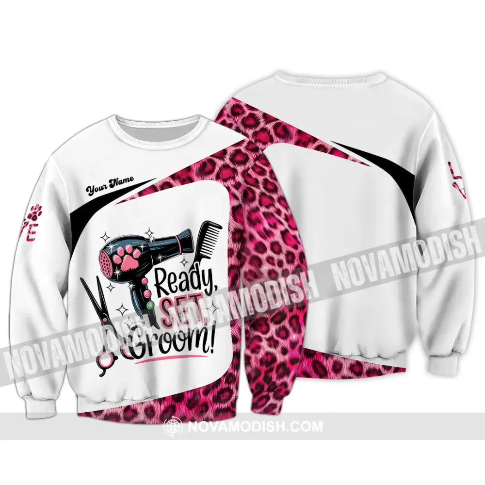 Unisex Shirt - Custom Ready Set Groomer Shirt Long Sleeve / S T-shirt
