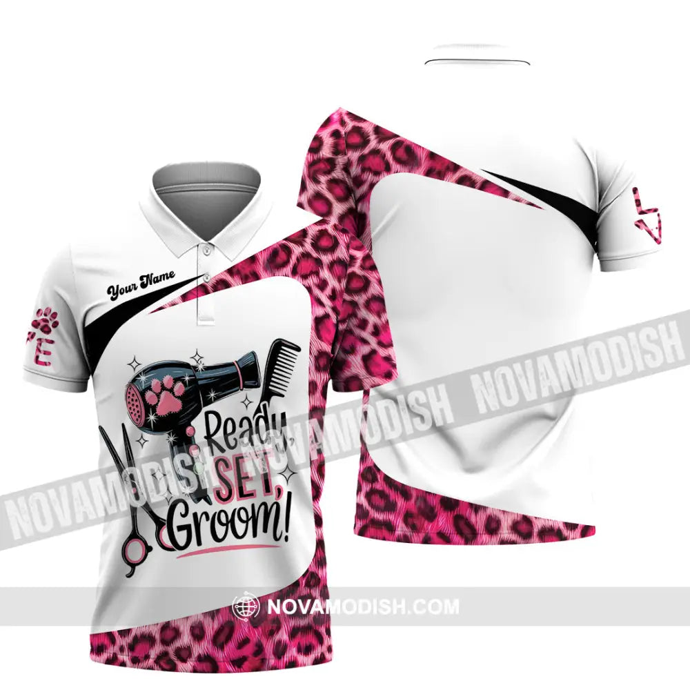 Unisex Shirt - Custom Ready Set Groomer Shirt Polo Shirt / S T-shirt