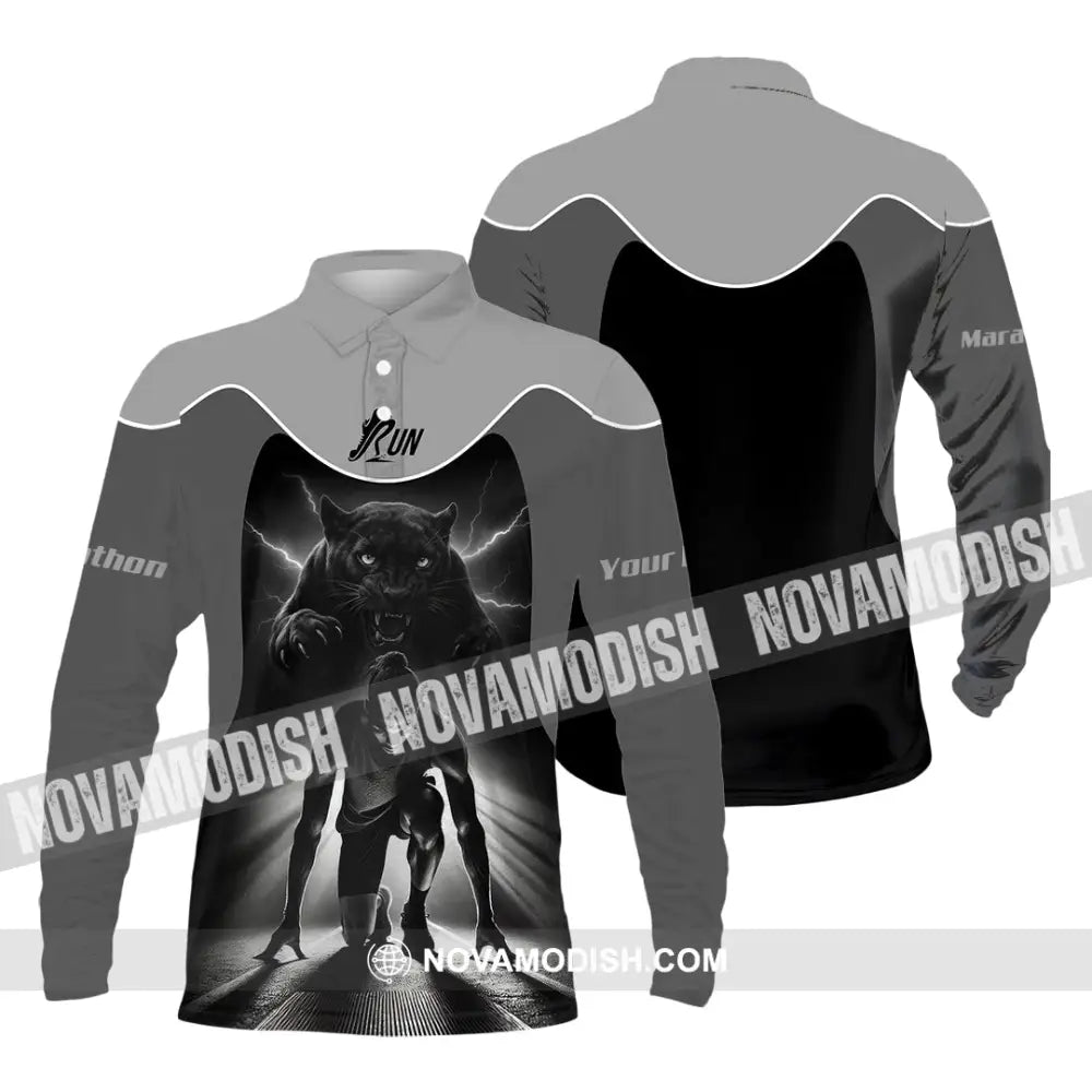 Unisex Shirt - Custom Ready To Run Love Running Shirt Long Sleeve Polo / S T-shirt