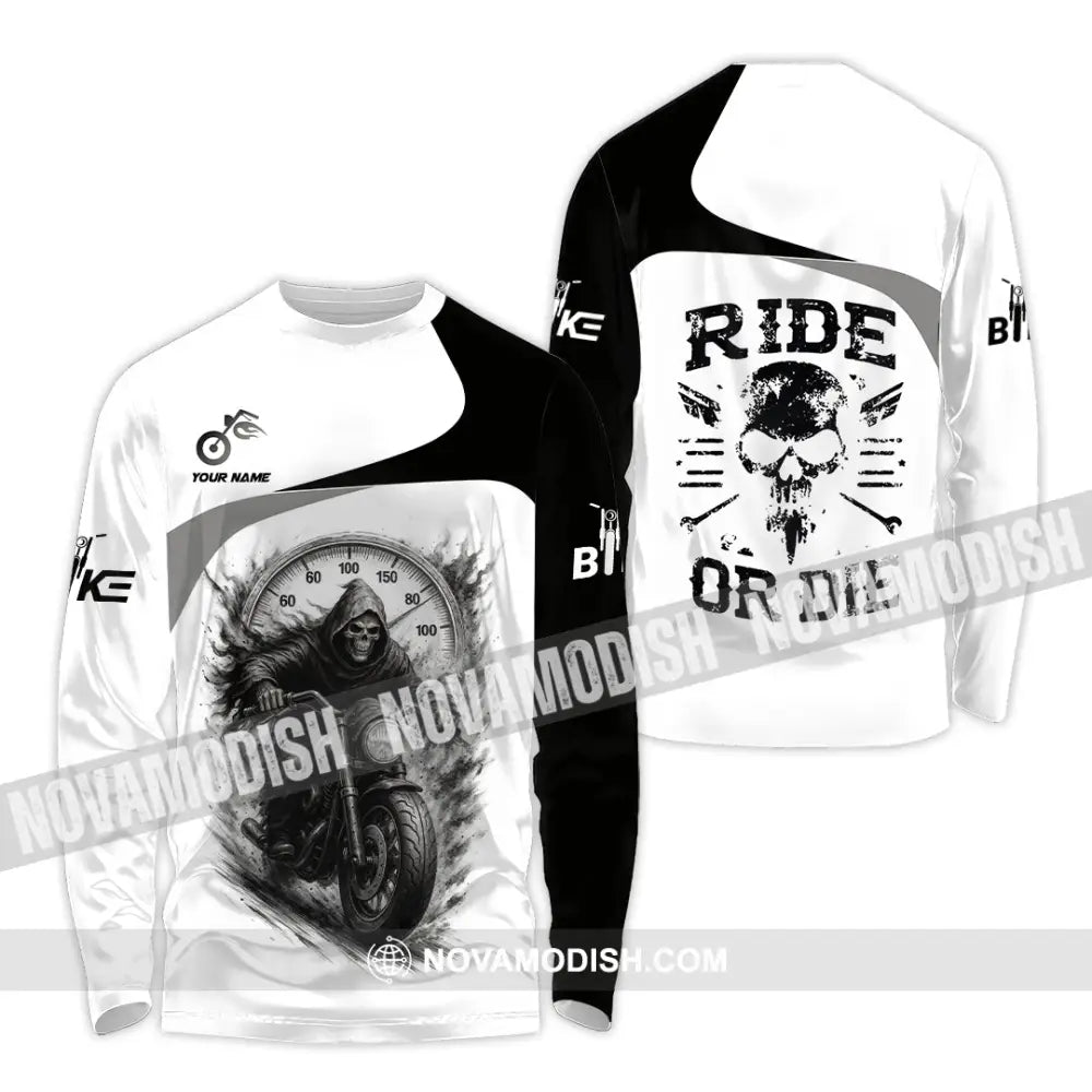 Unisex Shirt - Custom Ride Or Die Rider Shirt Long Sleeve Shirt / S T-shirt