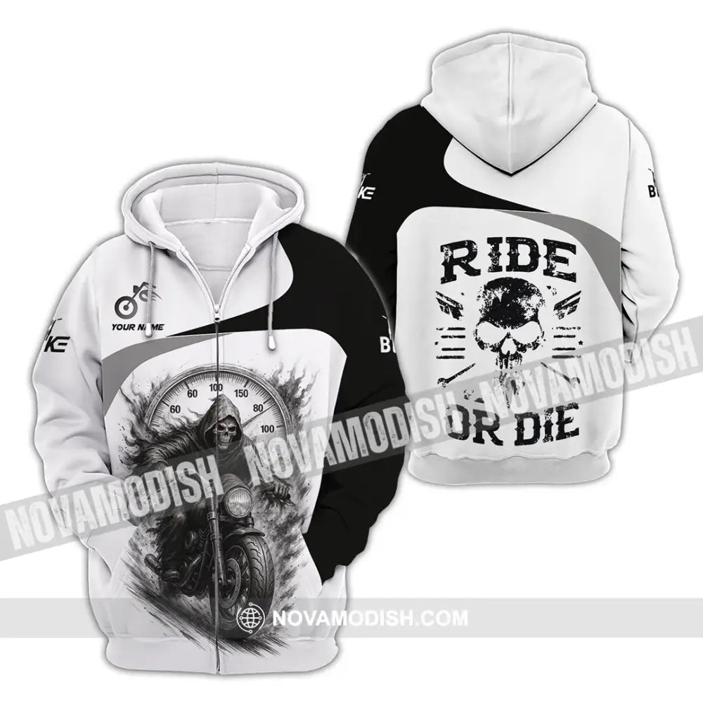 Unisex Shirt - Custom Ride Or Die Rider Shirt Zipper Hoodie / S T-shirt