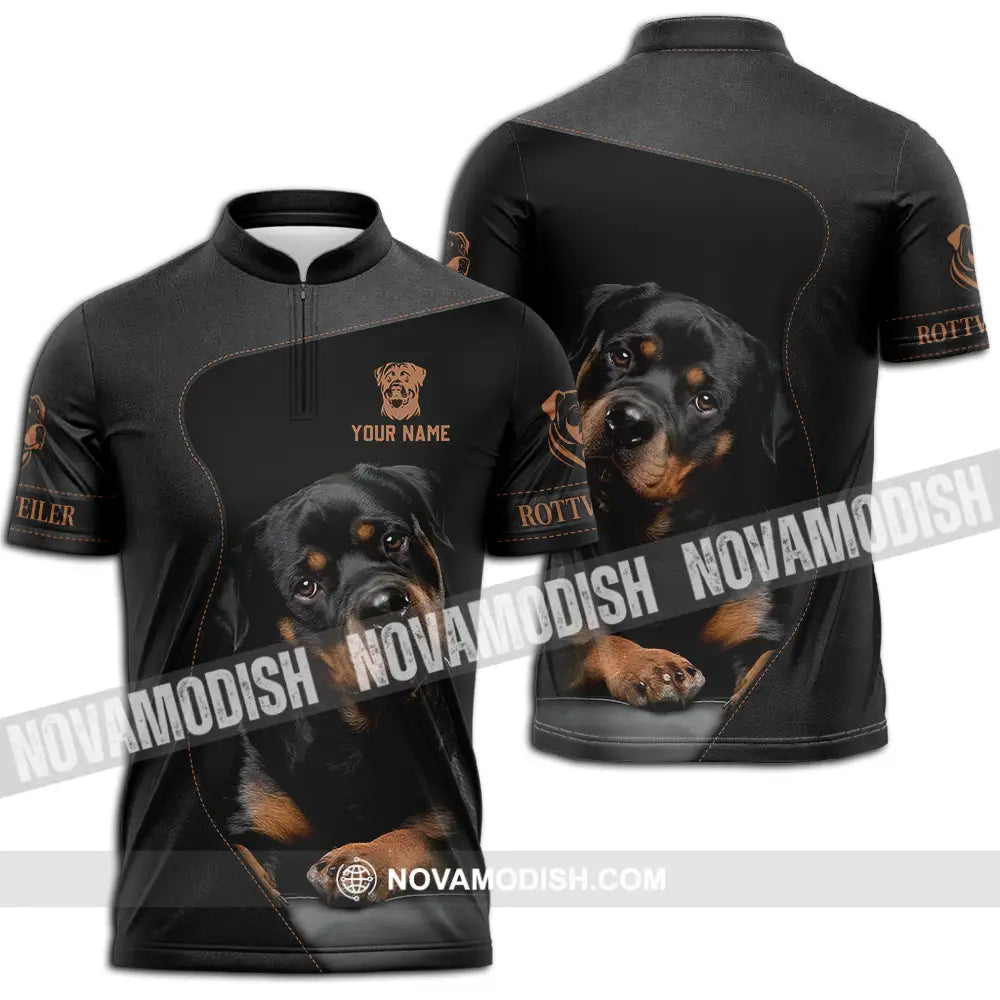 Unisex Shirt - Custom Rottweiler Dog Lover Shirt Zipper Polo Shirt / S T-shirt