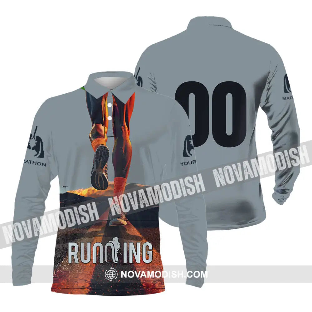 Unisex Shirt - Custom Run For Fun Running Lover Sport Shirt Long Sleeve Polo / S T-shirt