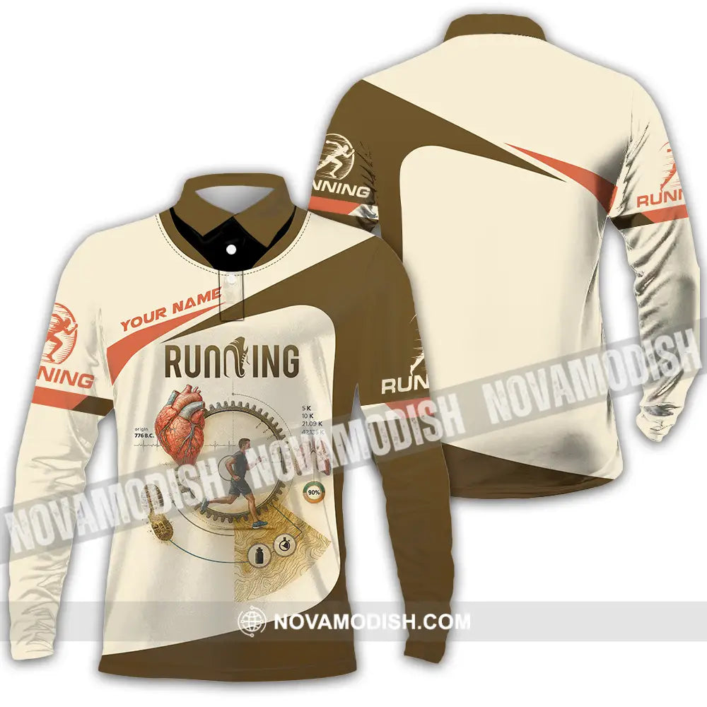 Unisex Shirt - Custom Run For Health Running Lover Shirt Long Sleeve Polo / S T-shirt