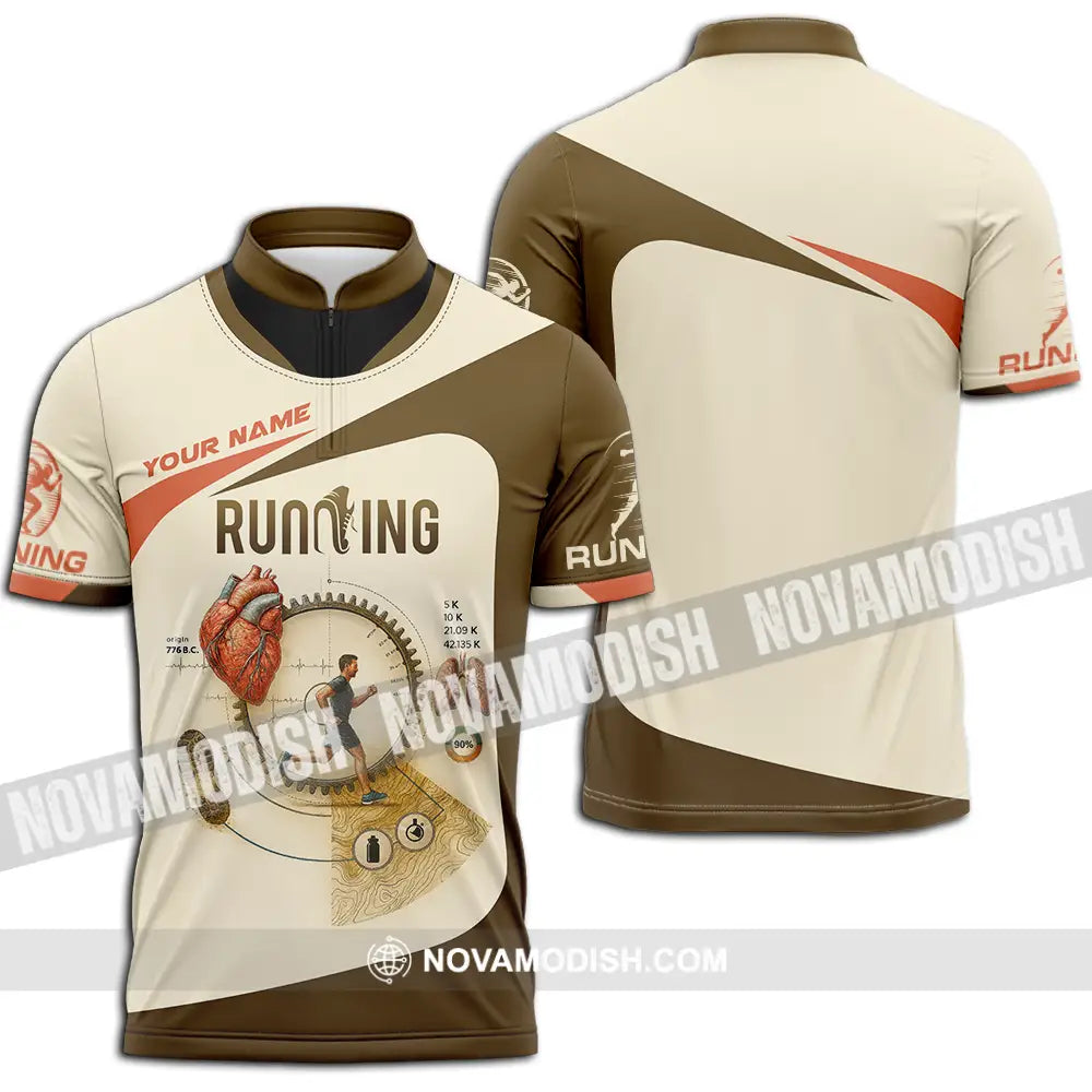 Unisex Shirt - Custom Run For Health Running Lover Shirt Zipper Polo Shirt / S T-shirt