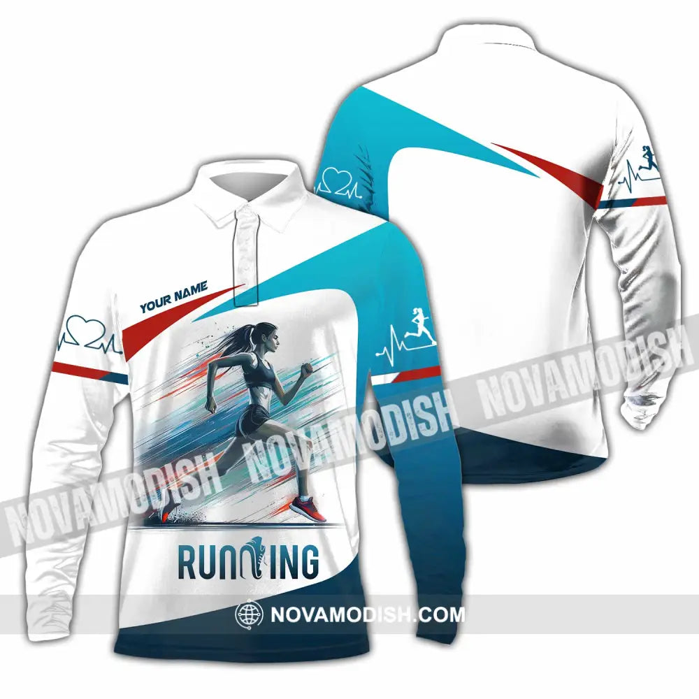 Unisex Shirt - Custom Running Shirt Long Sleeve Polo / S T-shirt