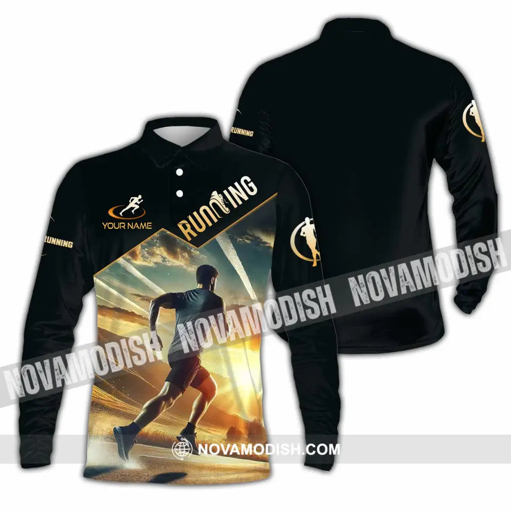 Unisex Shirt - Custom Running Shirt Long Sleeve Polo / S T-shirt