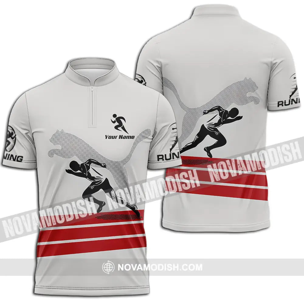 Unisex Shirt - Custom Running Lover Sport Shirt Zipper Polo Shirt / S T-shirt