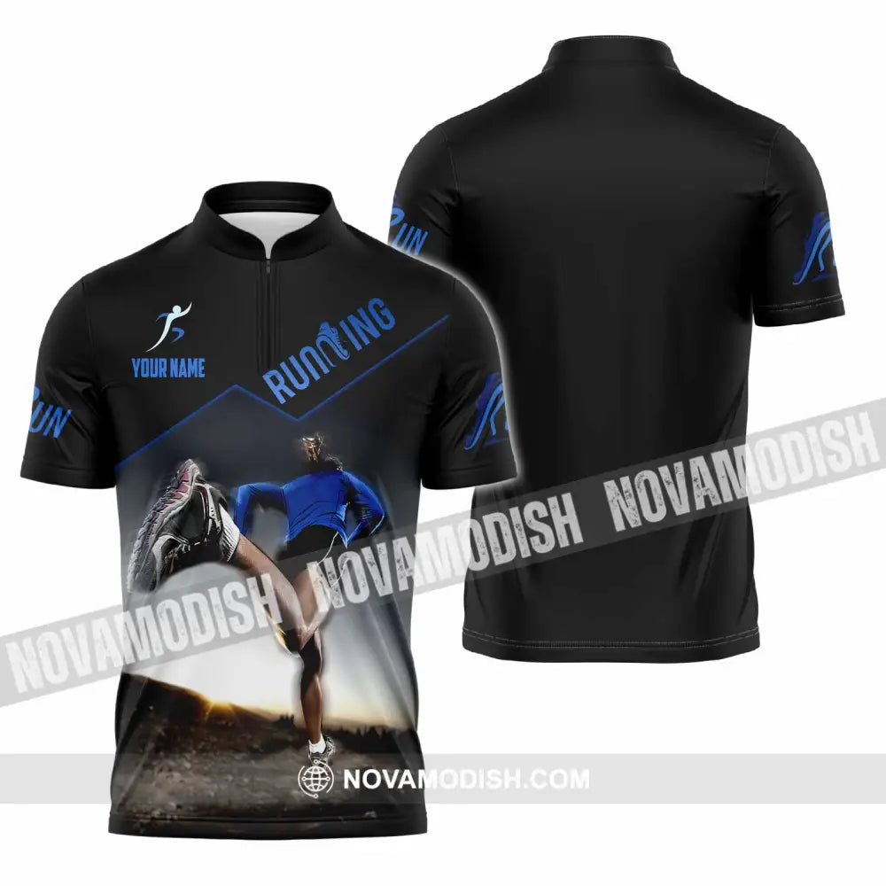 Unisex Shirt - Custom Running Sport Shirt Zipper Polo Shirt / S T-shirt