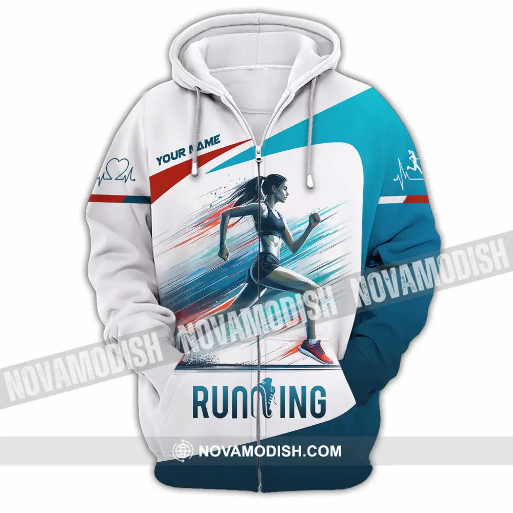 Unisex Shirt - Custom Running Shirt Zipper Hoodie / S T-shirt