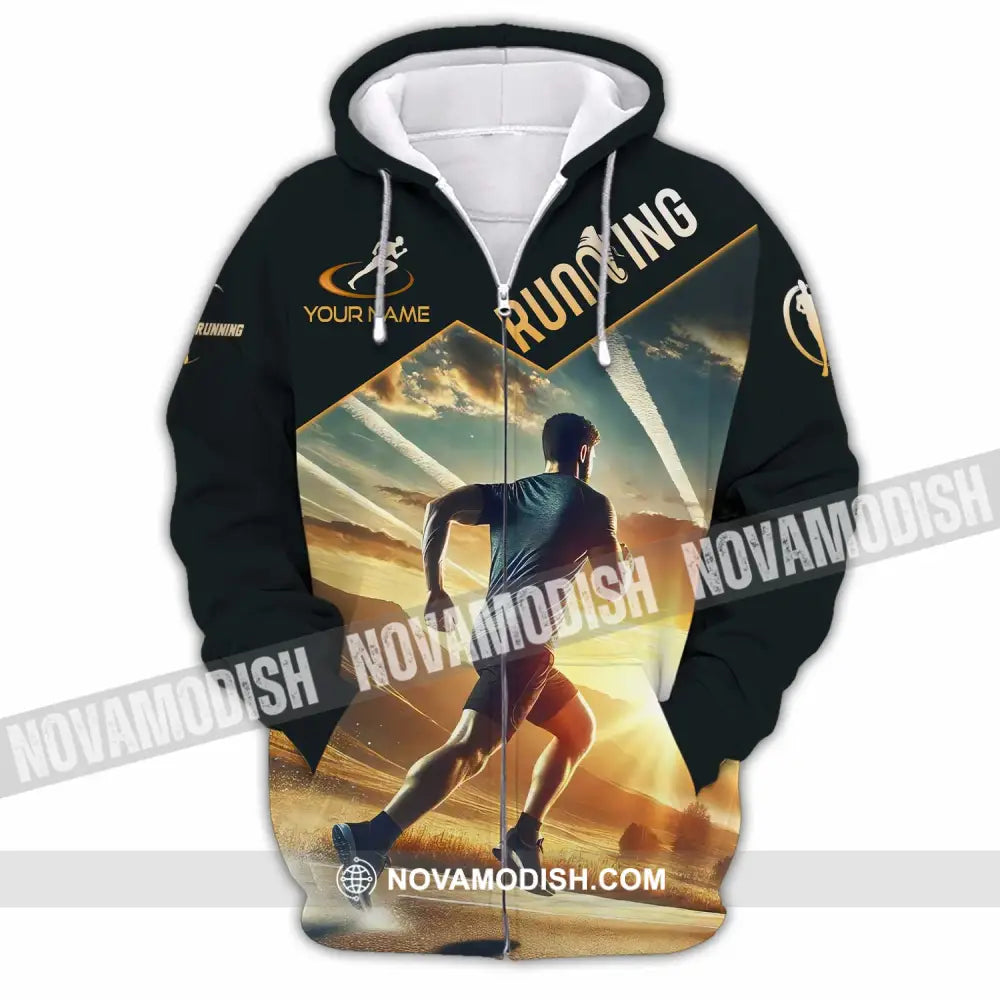 Unisex Shirt - Custom Running Shirt Zipper Hoodie / S T-shirt
